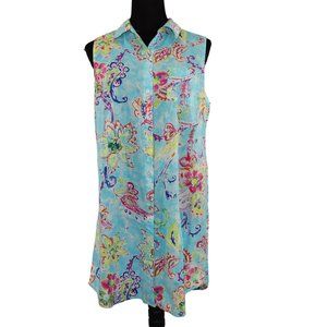 Lauren Ralph Lauren Cotton Floral Sleeveless Dress Gown Cover Up Size M